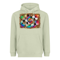 Race Leopard And Tie Dye Background Heavyweight Hoodie | Teevron