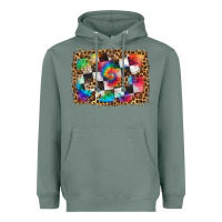 Sage race leopard and tie dye background Heavyweight Hoodie - HRA Design Shop