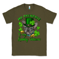 Army Green st.patrick's day my french bulldog is my lucky charm Classic Tee - RanaPortraitStore