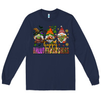 Navy happy hallothanksmas gnomes Long Sleeve Tee - AdoDesignShop