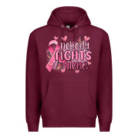 Burgundy nobody fights alone cancer Premium Hoodie - MaliasSmallBusiness