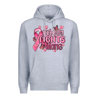 Heather Grey nobody fights alone cancer Premium Hoodie - MaliasSmallBusiness