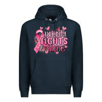 Navy nobody fights alone cancer Premium Hoodie - MaliasSmallBusiness