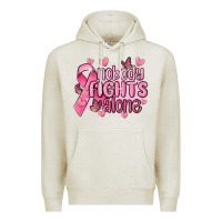 Oatmeal Heather nobody fights alone cancer Premium Hoodie - MaliasSmallBusiness
