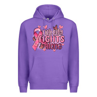 Purple nobody fights alone cancer Premium Hoodie - MaliasSmallBusiness
