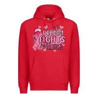 Red nobody fights alone cancer Premium Hoodie - MaliasSmallBusiness