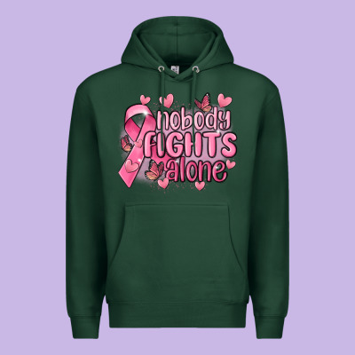 Nobody Fights Alone Cancer Premium Hoodie Designed By Maliassmallbusiness