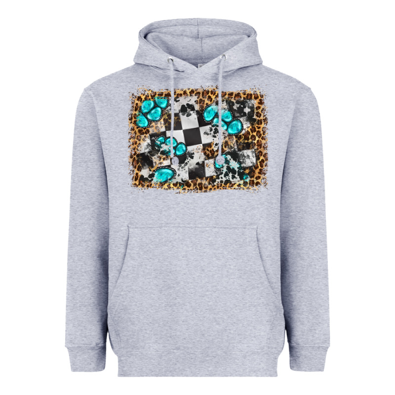Race Leopard And Gemstone Background Heavyweight Hoodie by HRA Design Shop | Teevron