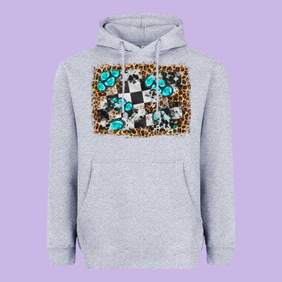 Race Leopard And Gemstone Background Heavyweight Hoodie Designed By Hra Design Shop