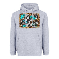 Heather Grey race leopard and gemstone background Heavyweight Hoodie - HRA Design Shop