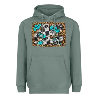 Sage race leopard and gemstone background Heavyweight Hoodie - HRA Design Shop