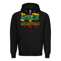 Black softball grandma with leopard Zipper Hoodie - Zillion Design Studio