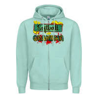 Seafoam softball grandma with leopard Zipper Hoodie - Zillion Design Studio