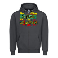 Smoke softball grandma with leopard Zipper Hoodie - Zillion Design Studio