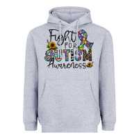 Heather Grey fight for autism awareness Heavyweight Hoodie - CowhideDigitalArt