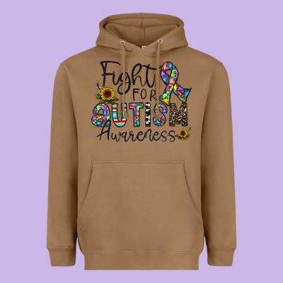 Fight For Autism Awareness Heavyweight Hoodie Designed By Cowhidedigitalart