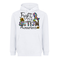 White fight for autism awareness Heavyweight Hoodie - CowhideDigitalArt