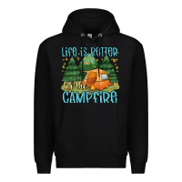 Black life is better by the camp fire Premium Hoodie - MaliasSmallBusiness