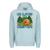 Blue Mist life is better by the camp fire Premium Hoodie - MaliasSmallBusiness