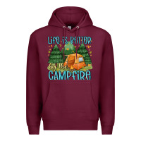 Burgundy life is better by the camp fire Premium Hoodie - MaliasSmallBusiness