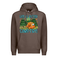 Coffee life is better by the camp fire Premium Hoodie - MaliasSmallBusiness
