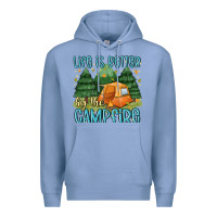 Colony Blue life is better by the camp fire Premium Hoodie - MaliasSmallBusiness