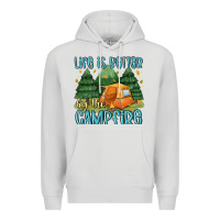 Dove Grey life is better by the camp fire Premium Hoodie - MaliasSmallBusiness