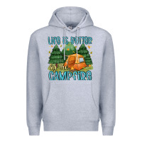 Heather Grey life is better by the camp fire Premium Hoodie - MaliasSmallBusiness