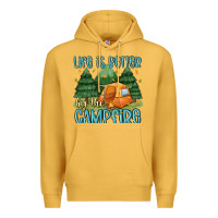Mustard life is better by the camp fire Premium Hoodie - MaliasSmallBusiness