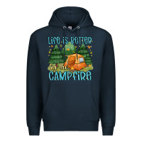 Navy life is better by the camp fire Premium Hoodie - MaliasSmallBusiness