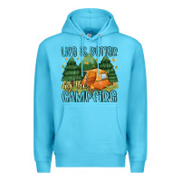 Ocean Blue life is better by the camp fire Premium Hoodie - MaliasSmallBusiness
