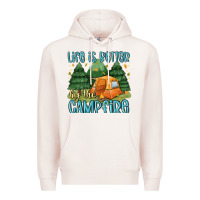 Pale Pink life is better by the camp fire Premium Hoodie - MaliasSmallBusiness