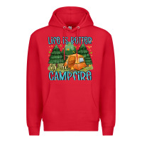Red life is better by the camp fire Premium Hoodie - MaliasSmallBusiness