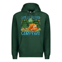 Sports Green life is better by the camp fire Premium Hoodie - MaliasSmallBusiness
