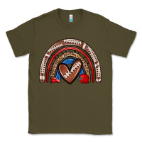 Army Green football rainbow Classic Tee - Zillion Design Studio