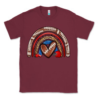 Burgundy football rainbow Classic Tee - Zillion Design Studio