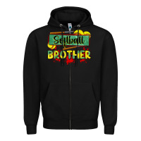 Black softball brother Zipper Hoodie - Zillion Design Studio
