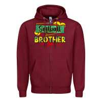 Burgundy softball brother Zipper Hoodie - Zillion Design Studio