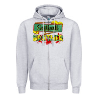 Heather Grey softball brother Zipper Hoodie - Zillion Design Studio