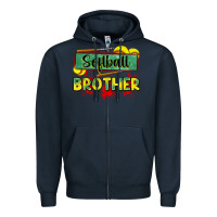 Navy softball brother Zipper Hoodie - Zillion Design Studio