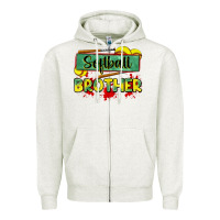 Oatmeal Heather softball brother Zipper Hoodie - Zillion Design Studio