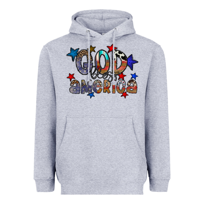 God Bless America Heavyweight Hoodie by CowhideDigitalArt | Teevron