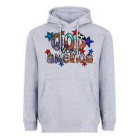 Heather Grey god bless america Heavyweight Hoodie - CowhideDigitalArt