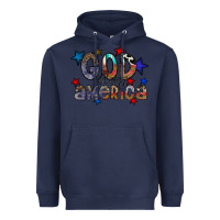 Navy god bless america Heavyweight Hoodie - CowhideDigitalArt