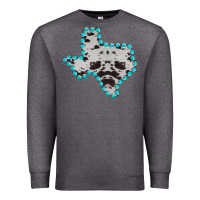 Charcoal Heather Texas Map Cowhide Turquoise Gemstone Premium Sweatshirt - Bettercallsaul