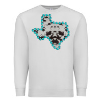 Dove Grey Texas Map Cowhide Turquoise Gemstone Premium Sweatshirt - Bettercallsaul