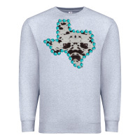 Heather Grey Texas Map Cowhide Turquoise Gemstone Premium Sweatshirt - Bettercallsaul