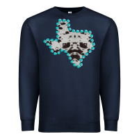 Navy Texas Map Cowhide Turquoise Gemstone Premium Sweatshirt - Bettercallsaul