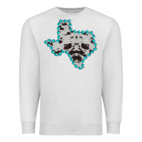 Oatmeal Heather Texas Map Cowhide Turquoise Gemstone Premium Sweatshirt - Bettercallsaul