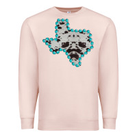 Pale Pink Texas Map Cowhide Turquoise Gemstone Premium Sweatshirt - Bettercallsaul